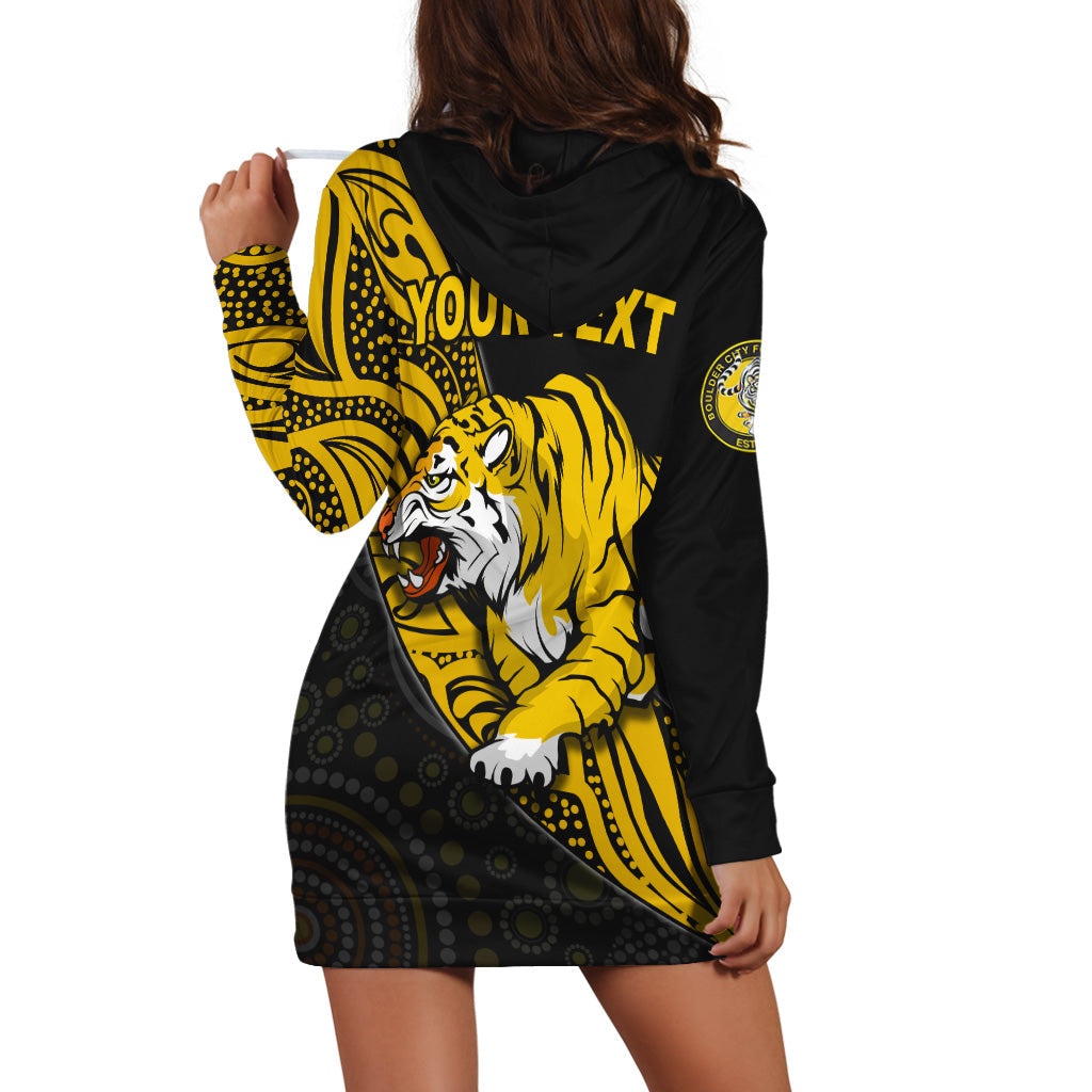 (Custom Personalised) Boulder City Football Club Hoodie Dress Goldfields Football Indigenous Tigers - Vibe Hoodie Shop