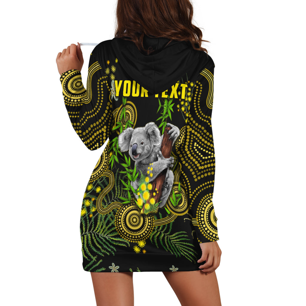 (Custom Personalised) Golden Wattle Hoodie Dress Australia Acacia Pycnantha Mix Aboriginal - Vibe Hoodie Shop