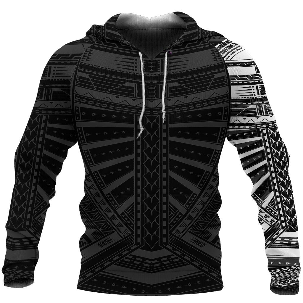 New Zealand Hoodie, Maori Samoan Polynesian Tattoo Pullover Hoodie - White - Vibe Hoodie Shop