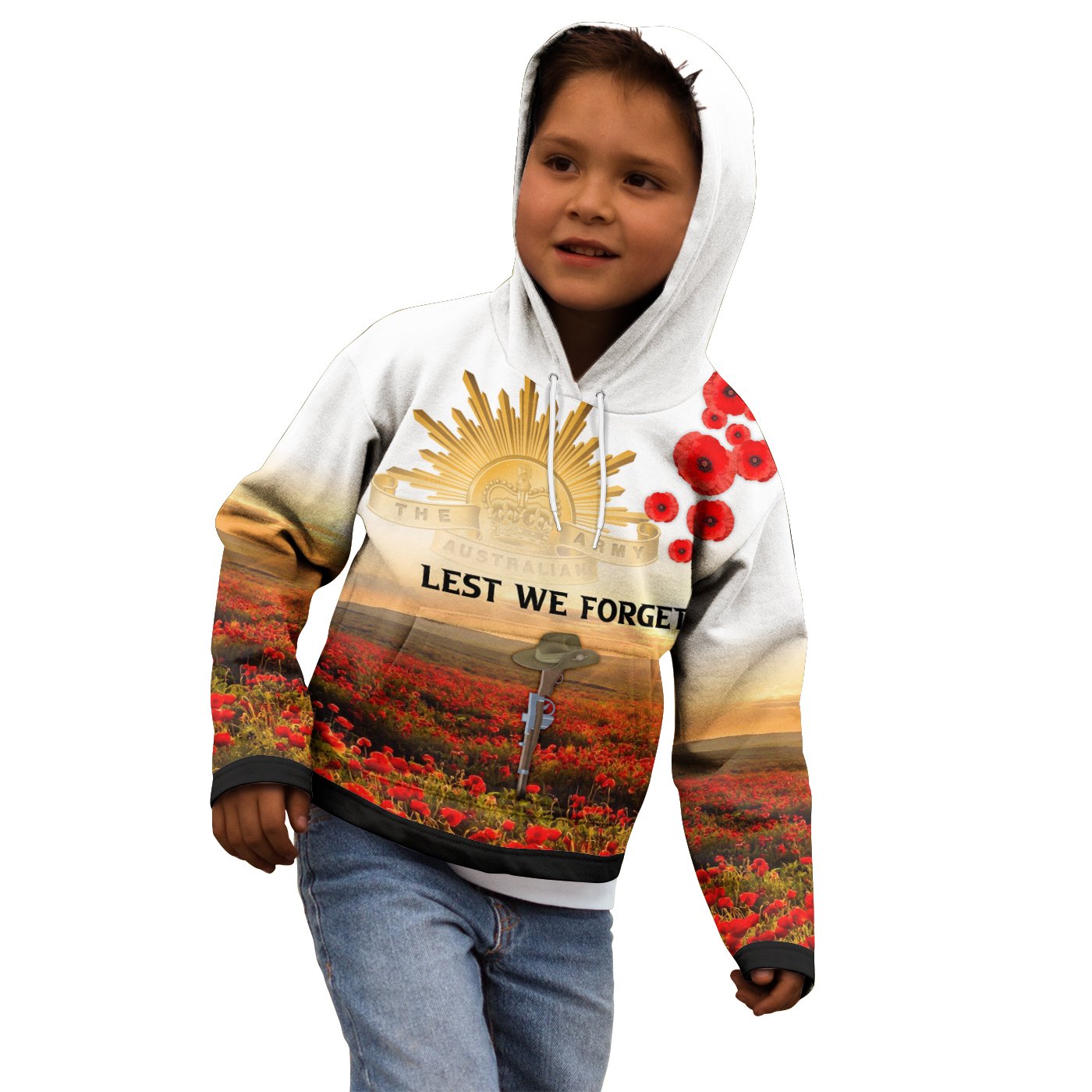 ANZAC Day 2021 Hoodie Kid - We Will Remember Them - Vibe Hoodie Shop