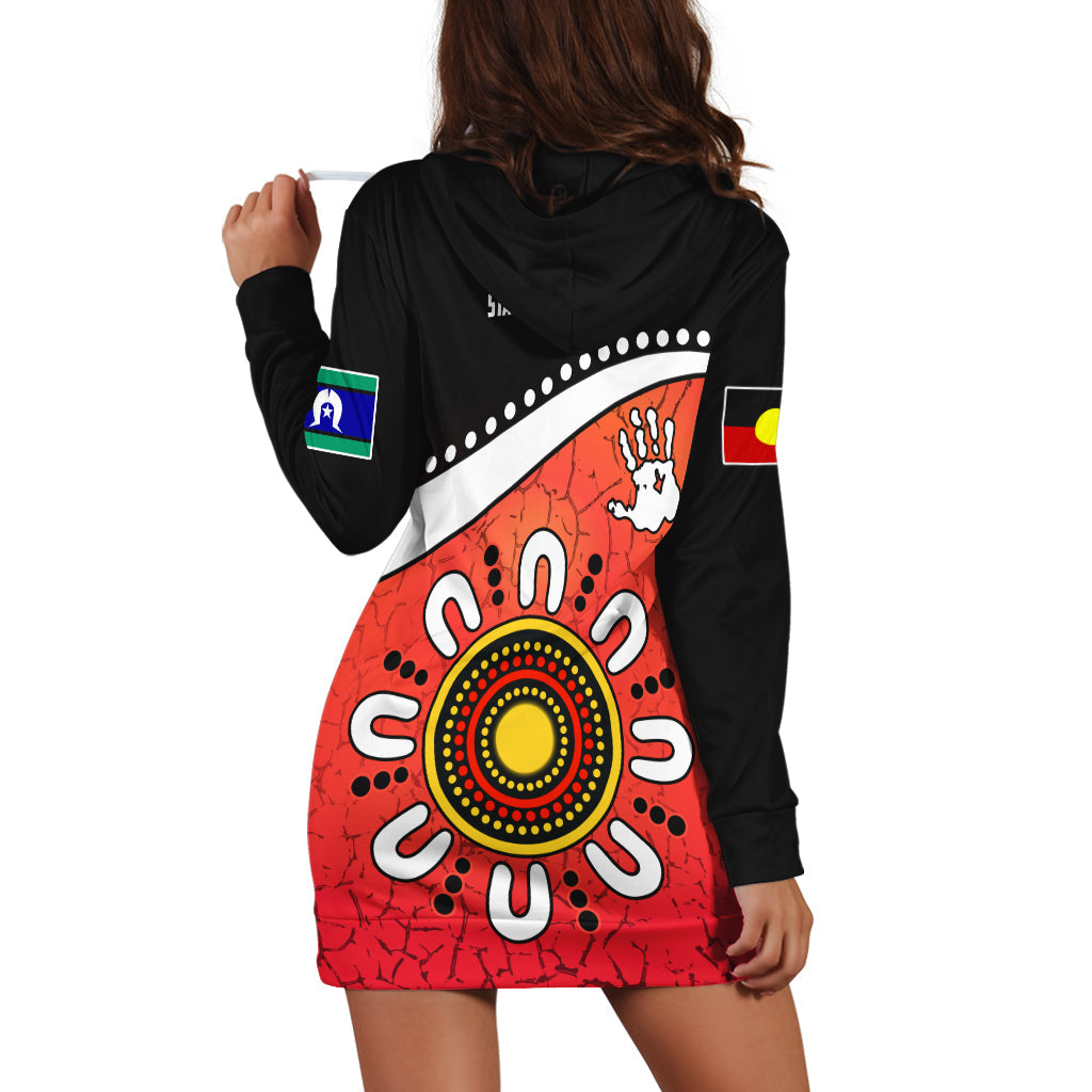 NAIDOC Week 2022 Hoodie Dress Torres Strait Islanders Version Red Aboriginal The Dhari - Vibe Hoodie Shop