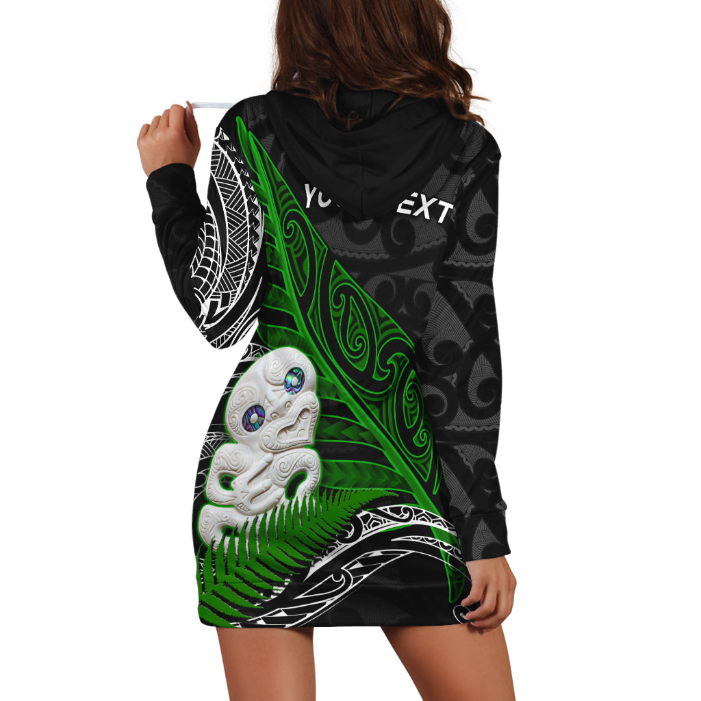 (Custom Personalised) Aotearoa Maori Hoodie Dress Hei Tiki and Fern - Vibe Hoodie Shop