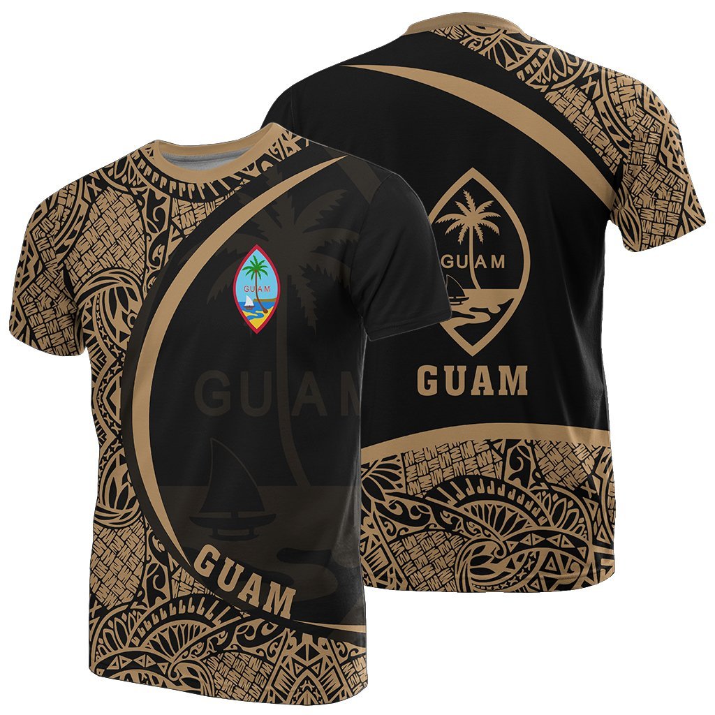 Guam Micronesia T shirt Gold - Round Style - Vibe Hoodie Shop