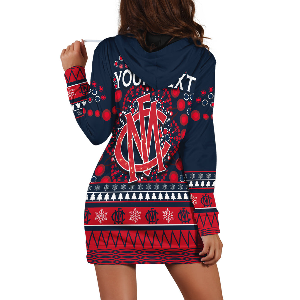 (Custom Personalised) Demons Merry Christmas Hoodie Dress Melbourne Football Indigenous - Vibe Hoodie Shop