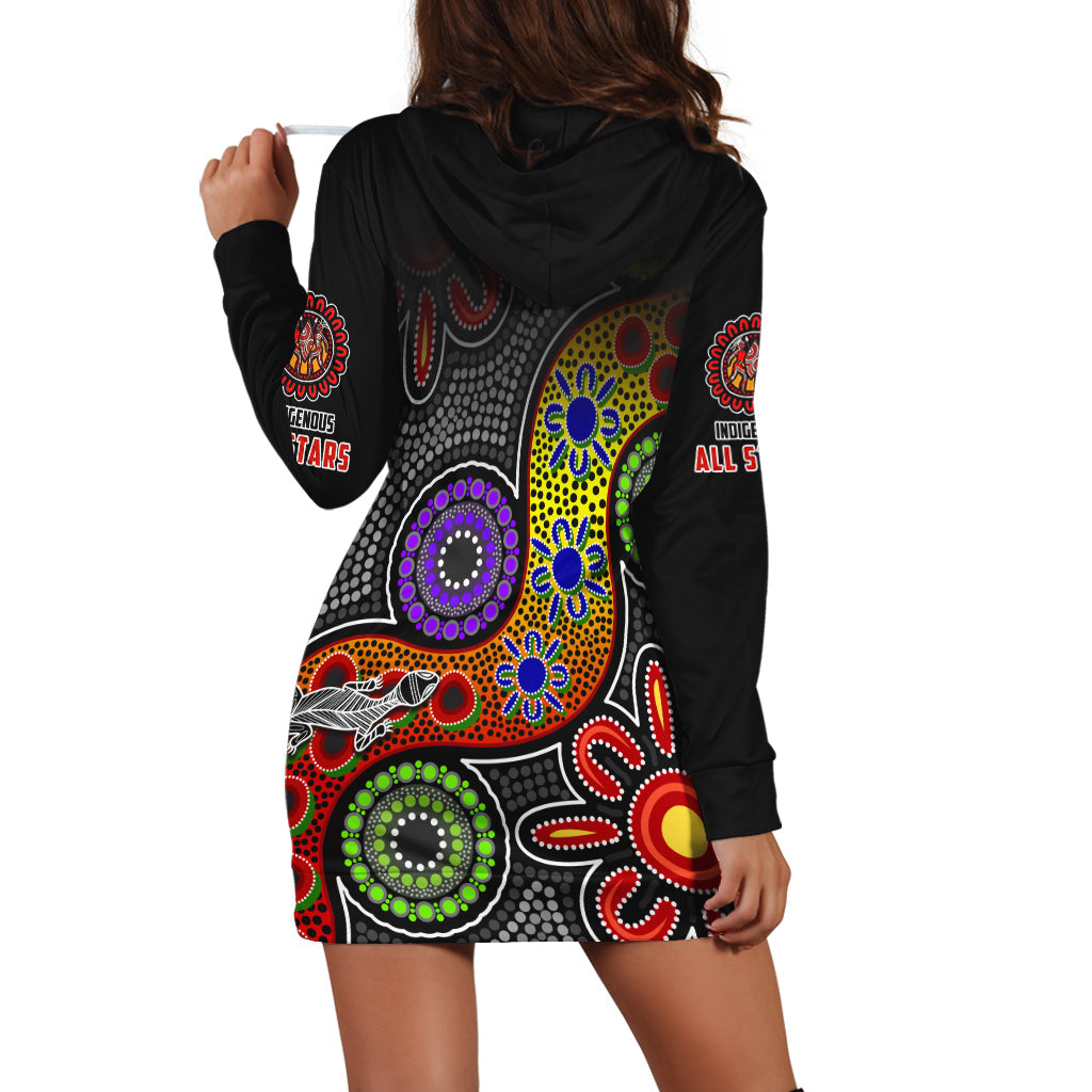 All Stars Christmas Hoodie Dress Indigenous Dreamtime - Vibe Hoodie Shop