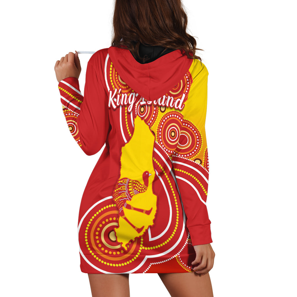 (Custom Personalised) King Islands Hoodie Dress Emu Aboriginal Tasmania Australia - Vibe Hoodie Shop