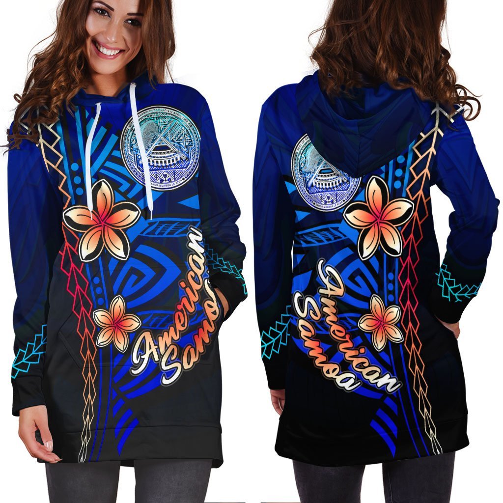 American Samoa Hoodie Dress - Vintage Tribal Mountain - Vibe Hoodie Shop