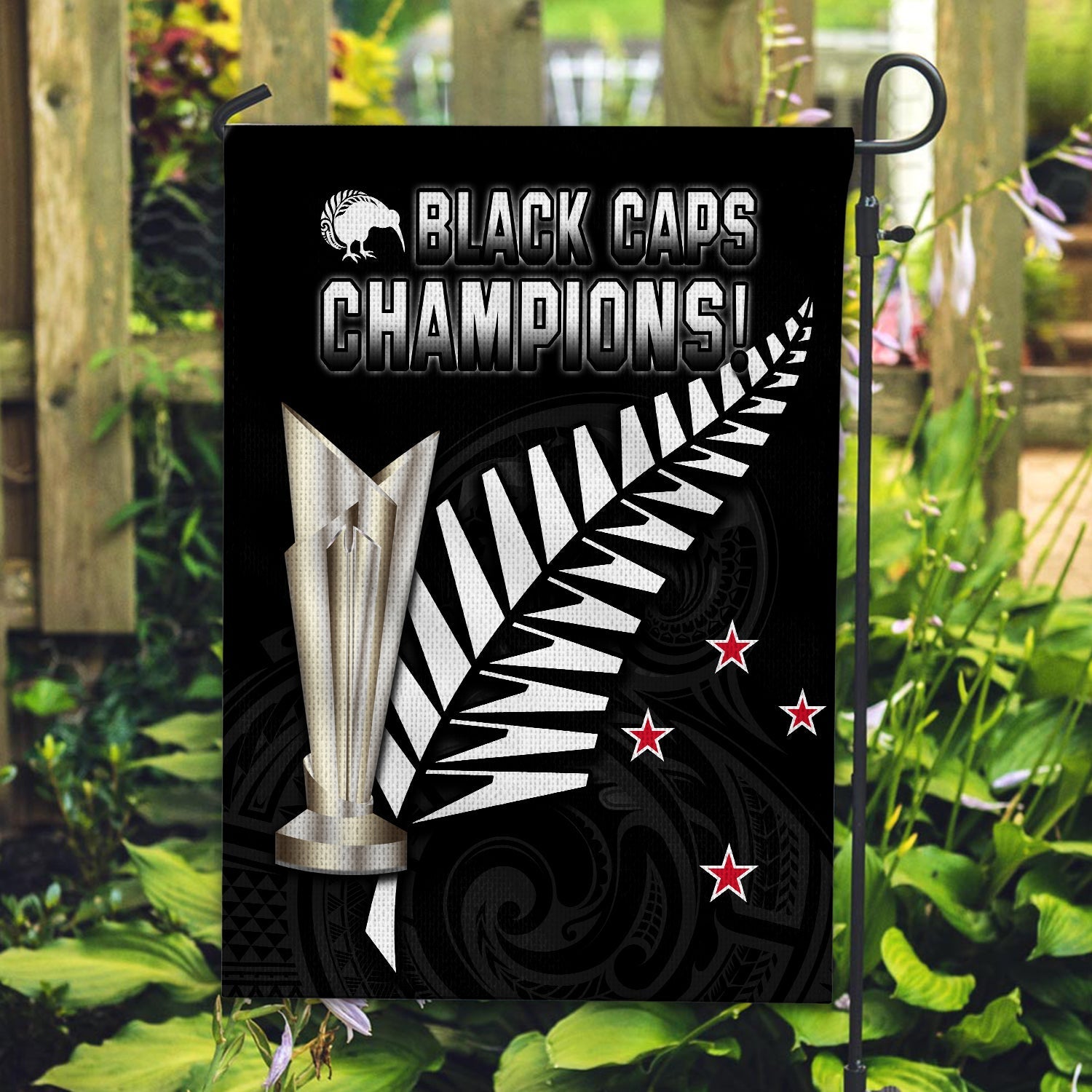 New Zealand Cricket Flag Go Black Cap Champions Mix Maori Kiwis Ver.02 - Vibe Hoodie Shop