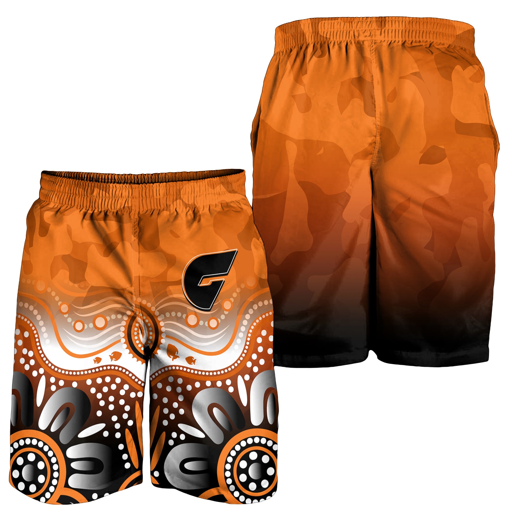 Giants ANZAC 2022 Men Shorts Greater Western Sydney GWS Aboriginal Poppy - Vibe Hoodie Shop