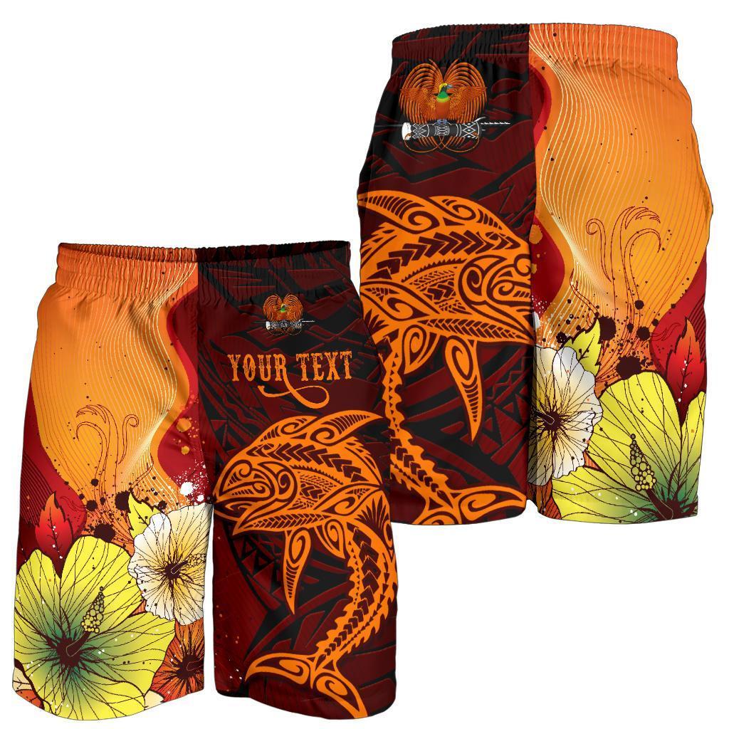 Papua New Guinea Custom Personalised Men's Shorts - Tribal Tuna Fish - Vibe Hoodie Shop