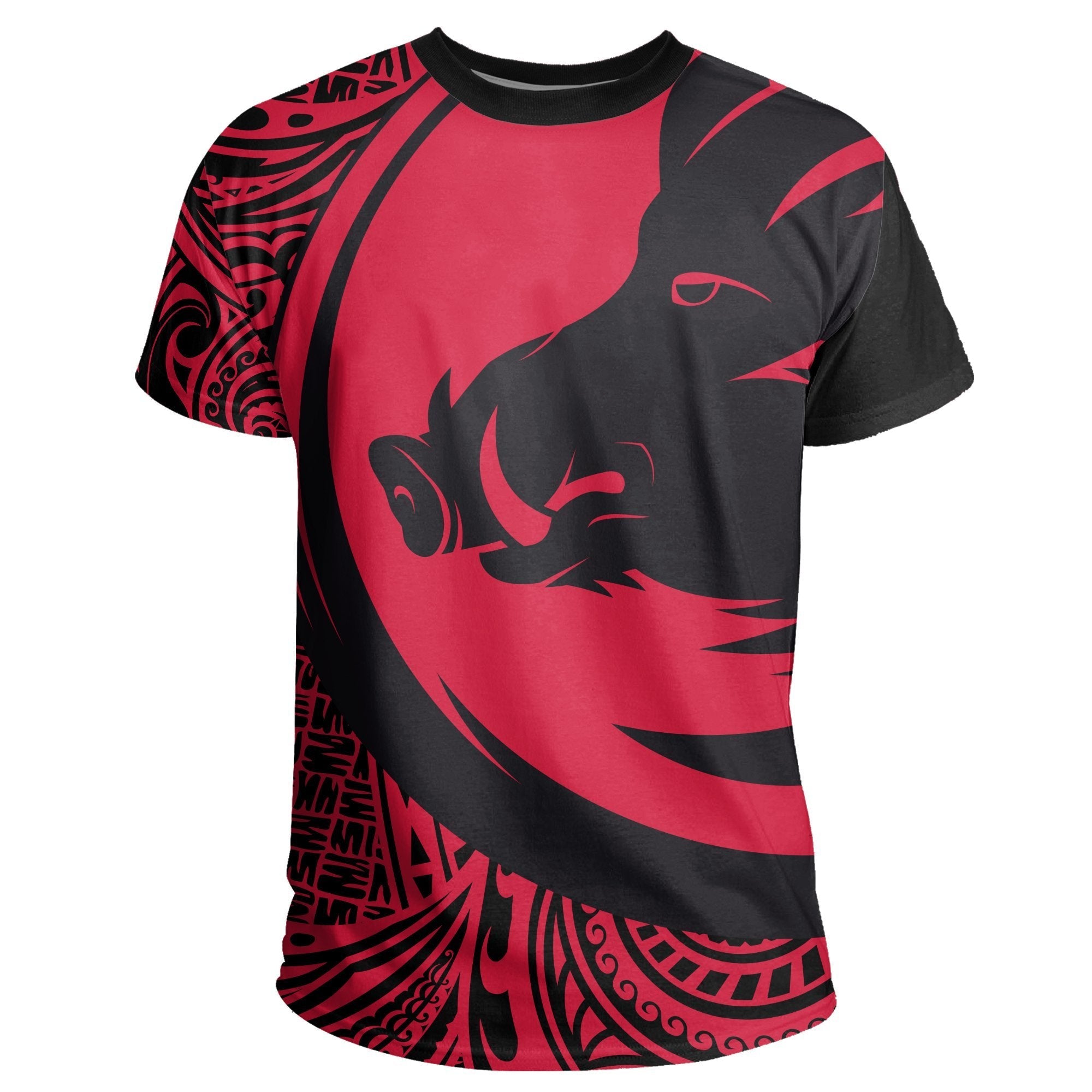 Vanuatu T shirt - Tribal Boar's Tusk - Pink - Vibe Hoodie Shop