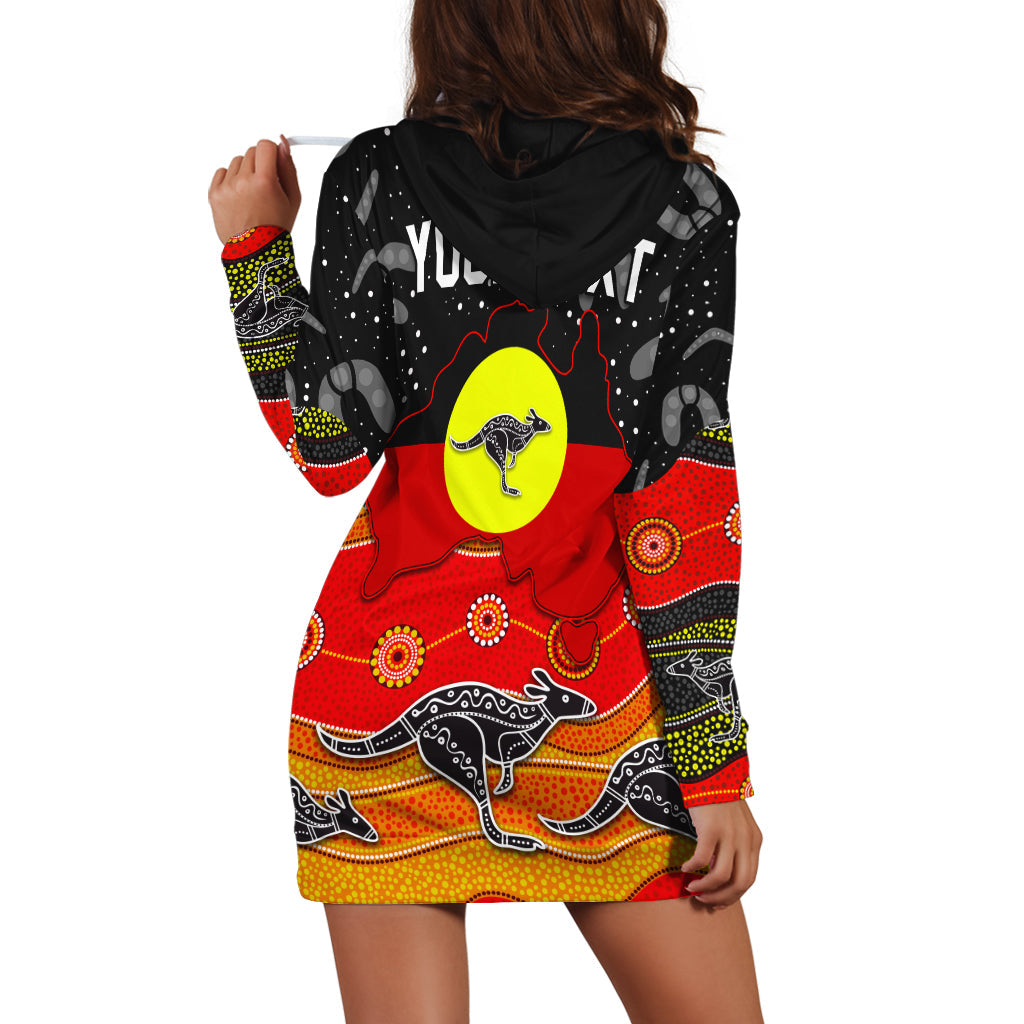 (Custom Personalised) Aboriginal Flag Hoodie Dress Map Aussie - Vibe Hoodie Shop