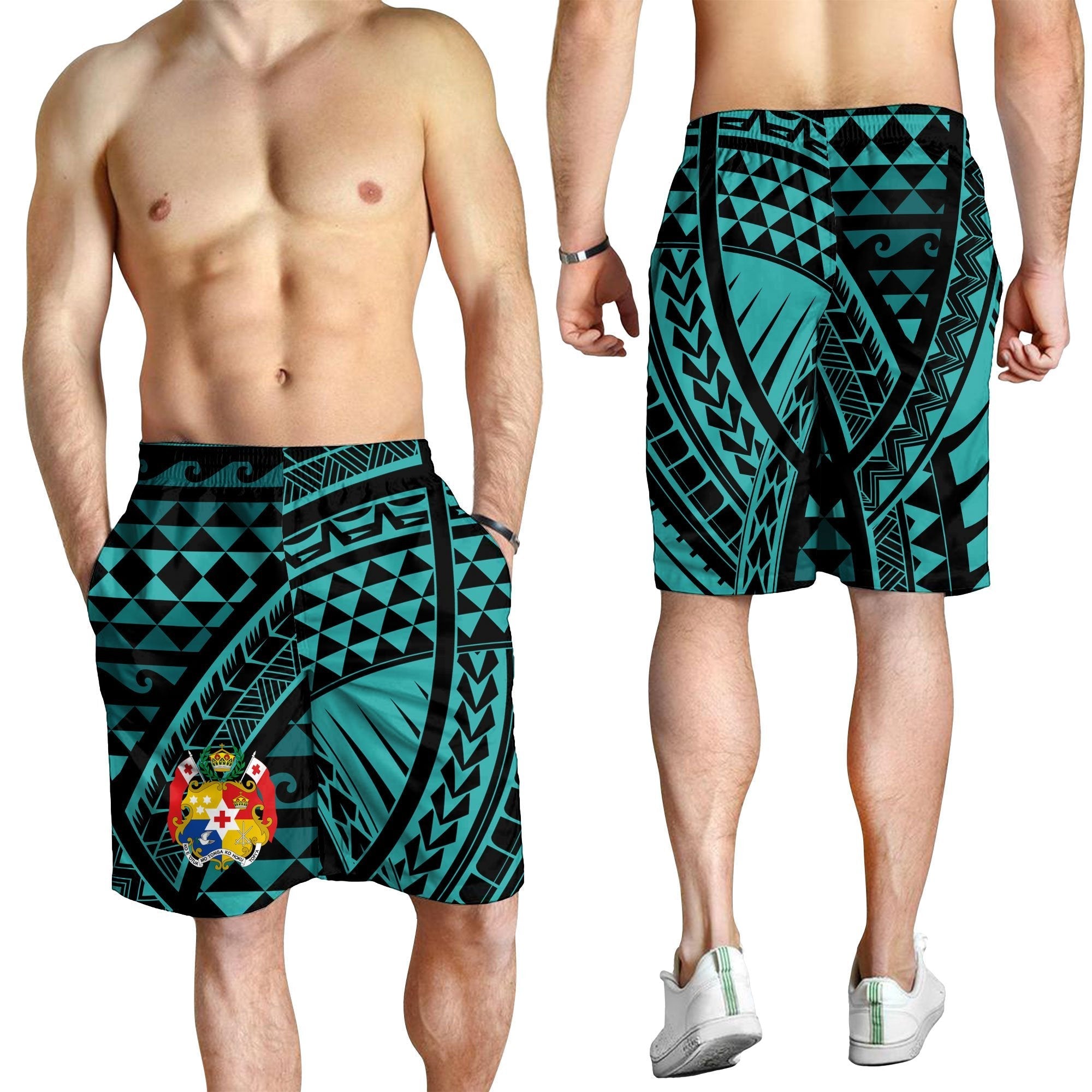 Tonga Men's Shorts - Tribal Seamless Pattern - Vibe Hoodie Shop