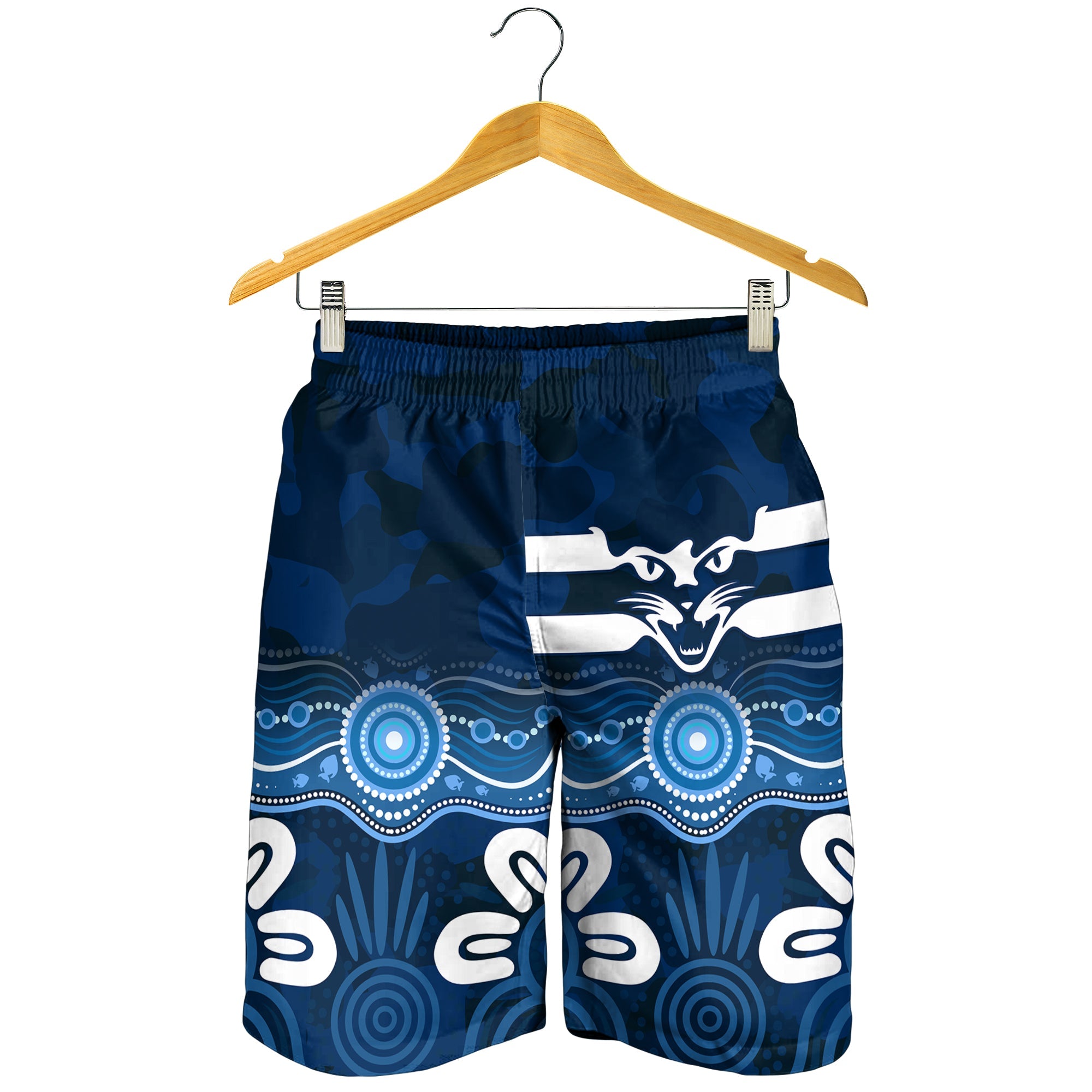 Cats ANZAC 2022 Men Shorts Geelong Football Aboriginal Poppy - Vibe Hoodie Shop