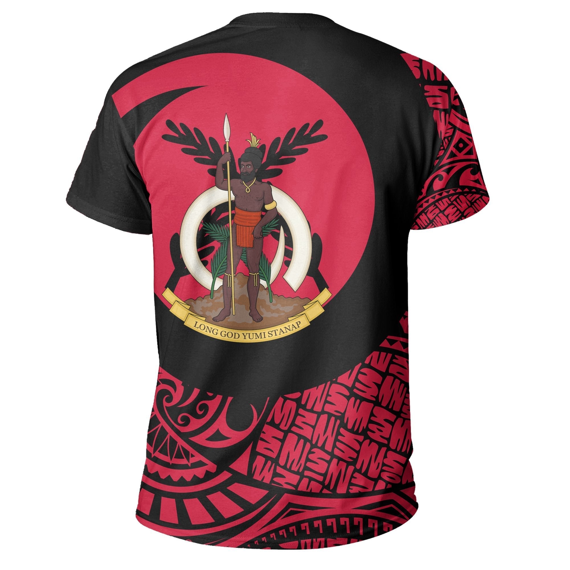 Vanuatu T shirt - Tribal Boar's Tusk - Pink - Vibe Hoodie Shop