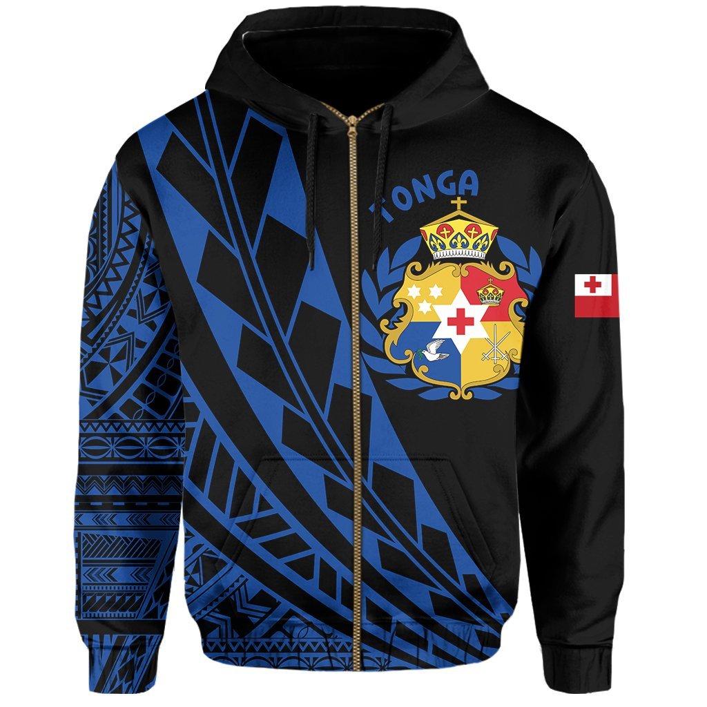 Tonga Zip Hoodie - Nesian Blue - Vibe Hoodie Shop