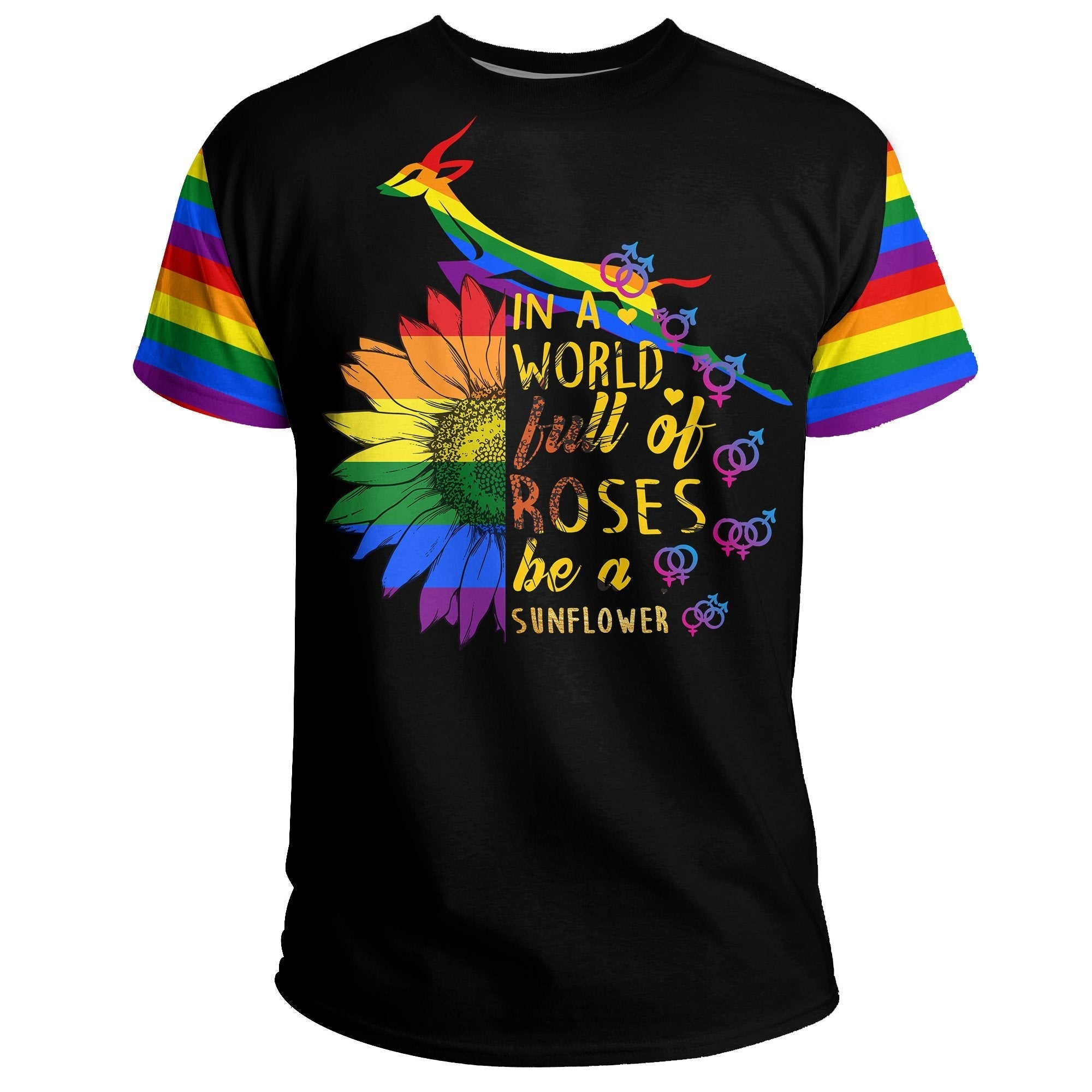 South Africa LGBT T shirt In A World Full of Roses, Be a Sunflower - Vibe Hoodie Shop