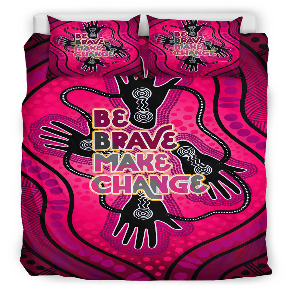 Australia National Reconciliation Week Bedding Set - "Be Brave, Make Change" Friendship and unity concept - Vibe Hoodie Shop