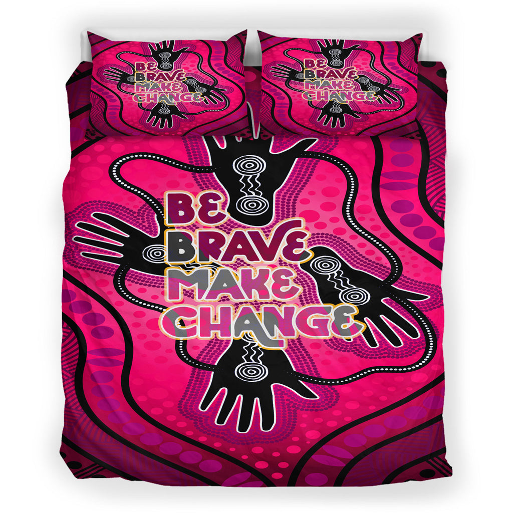Australia National Reconciliation Week Bedding Set - "Be Brave, Make Change" Friendship and unity concept - Vibe Hoodie Shop