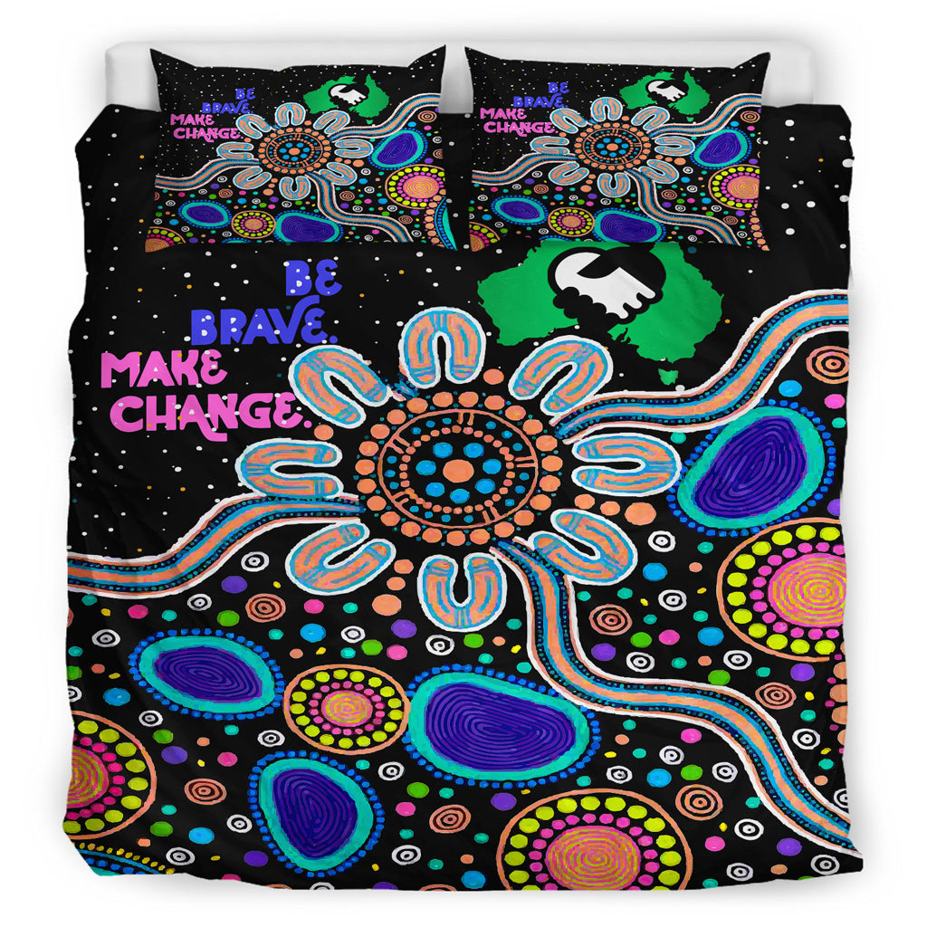 Australia National Reconciliation Week Bedding Set - Be Brave, Make Change Reconciliation Day - Vibe Hoodie Shop