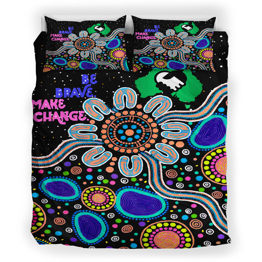 Australia National Reconciliation Week Bedding Set - Be Brave, Make Change Reconciliation Day - Vibe Hoodie Shop