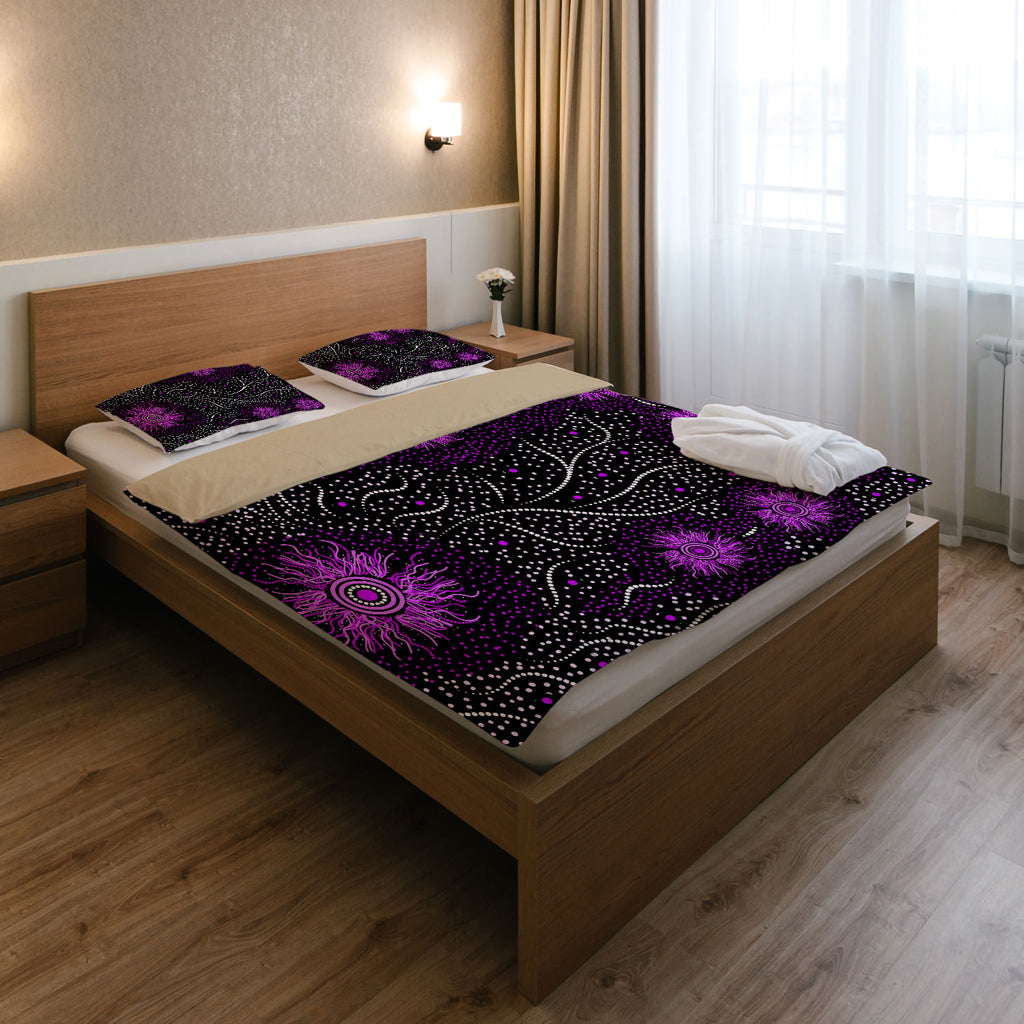 Australia Indigenous Bedding Set - Aboriginal inspired dot painting dreaming art - Vibe Hoodie Shop