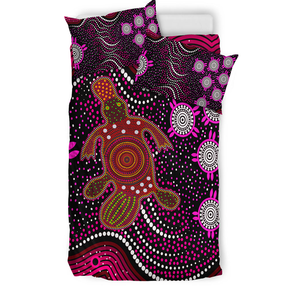 Australia Indigenous Bedding Set - Aboriginal inspired Plapytus dreaming - Vibe Hoodie Shop