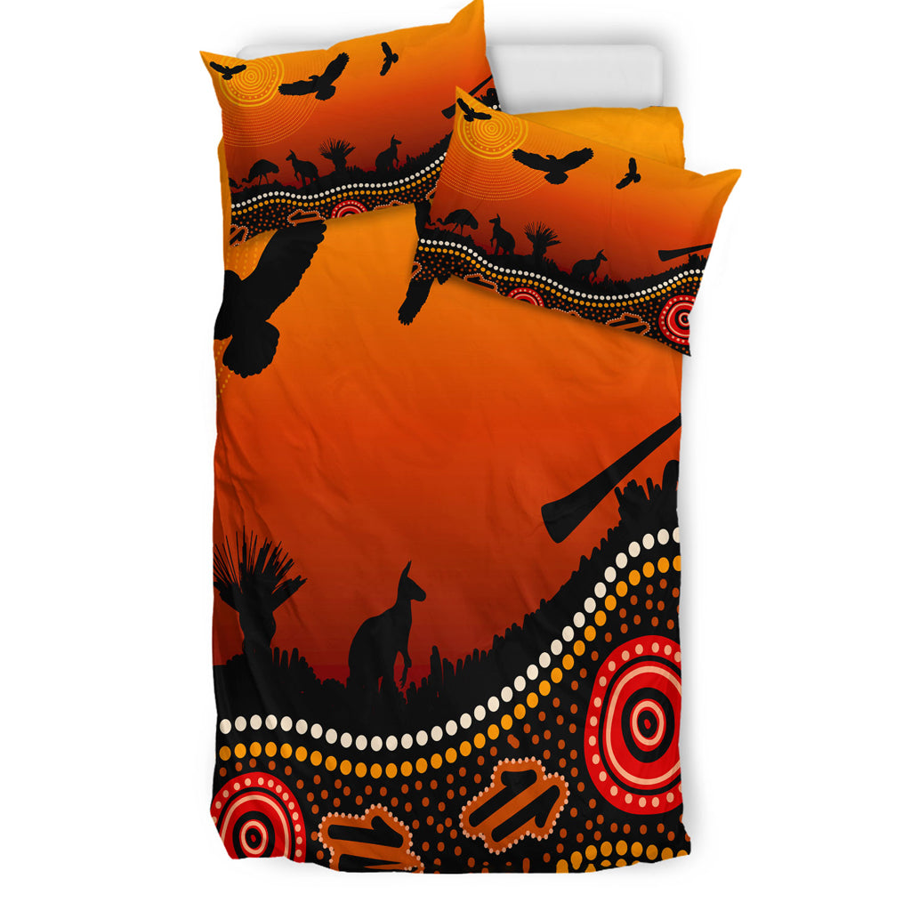 Australia Indigenous Bedding Set - Australia aboriginal inspired with beautiful landscape - Vibe Hoodie Shop