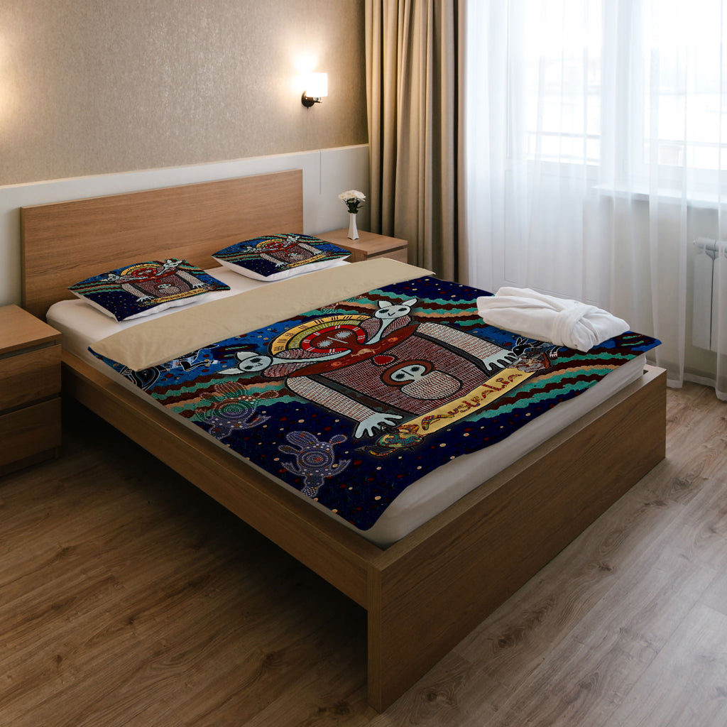 Australia Indigenous Bedding Set - Australia Wandjina With Animals - Vibe Hoodie Shop