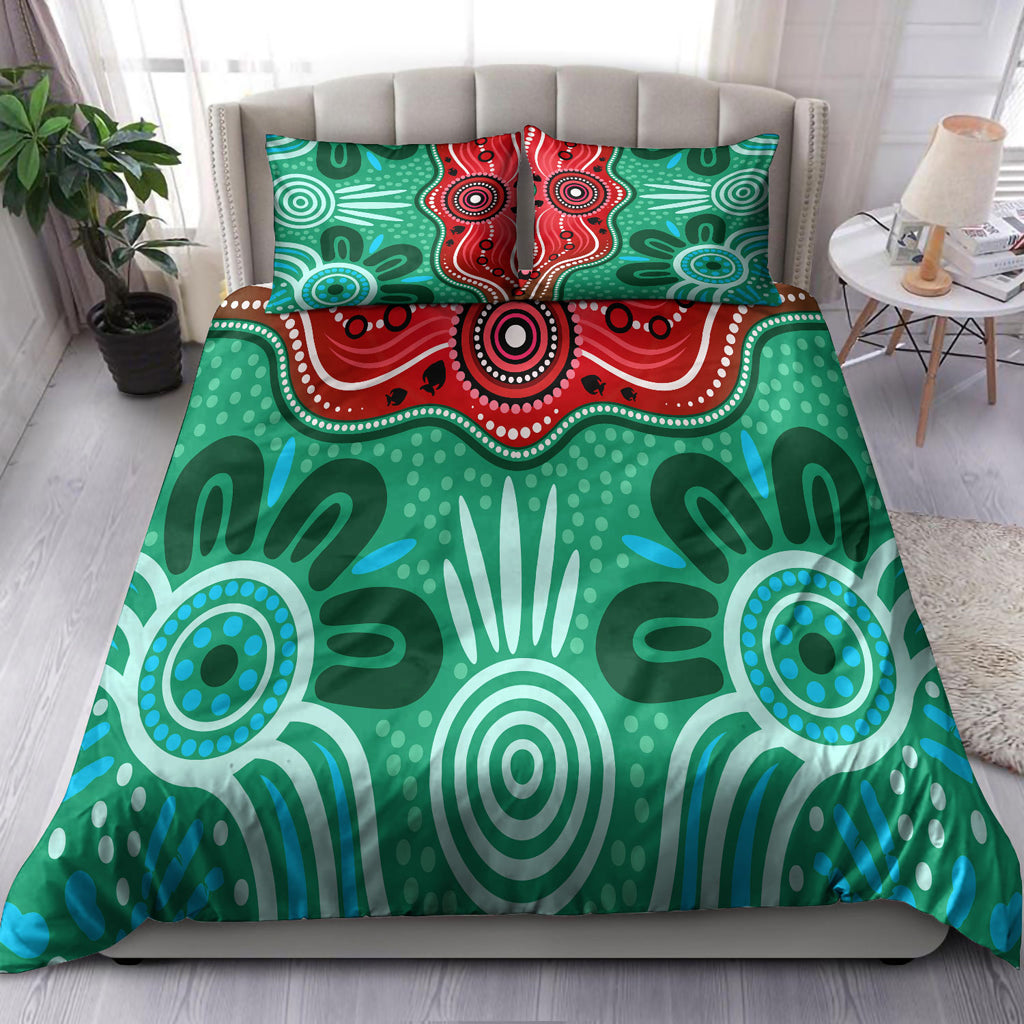Australia Indigenous Bedding Set - Indigenous dot art River concept - Vibe Hoodie Shop