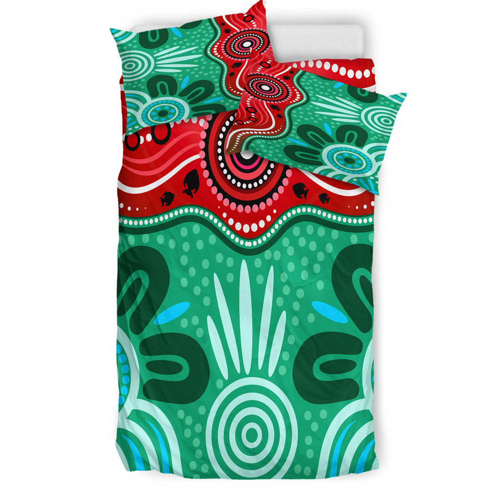 Australia Indigenous Bedding Set - Indigenous dot art River concept - Vibe Hoodie Shop