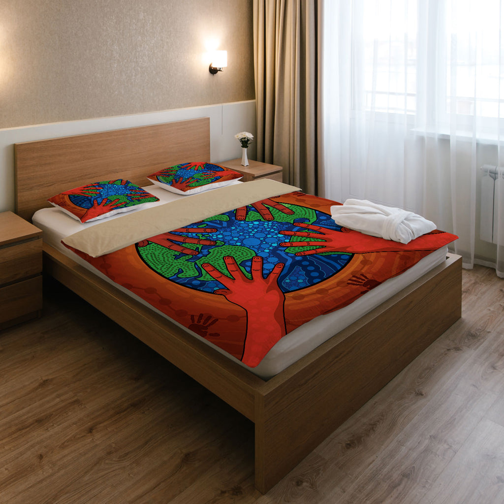 Australia Indigenous Bedding Set - Save the planet together - Vibe Hoodie Shop