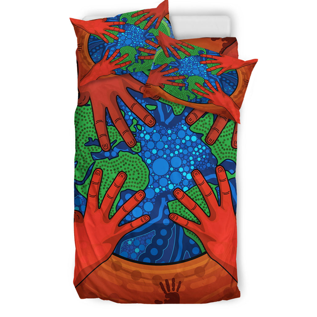 Australia Indigenous Bedding Set - Save the planet together - Vibe Hoodie Shop