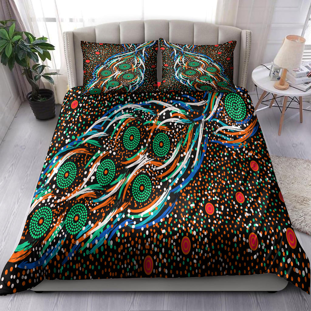 Australia Indigenous Bedding Set - Star dreaming story aboriginal inspired art background - Vibe Hoodie Shop