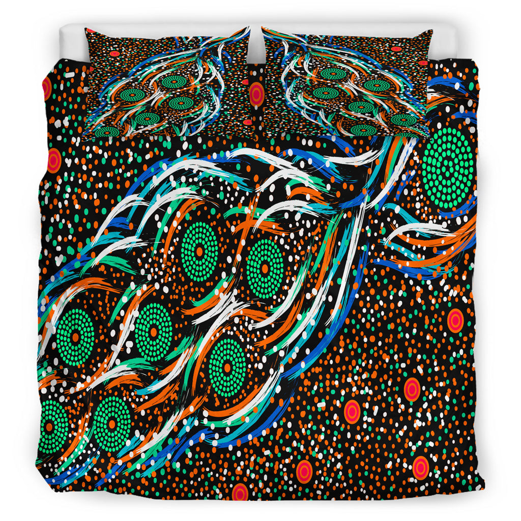 Australia Indigenous Bedding Set - Star dreaming story aboriginal inspired art background - Vibe Hoodie Shop