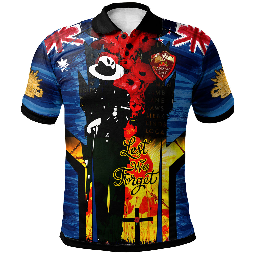 Australia and New Zealand Army Corps Polo Shirt - Commemorated ANZAC Day Lest We Forget Polo Shirt - Vibe Hoodie Shop