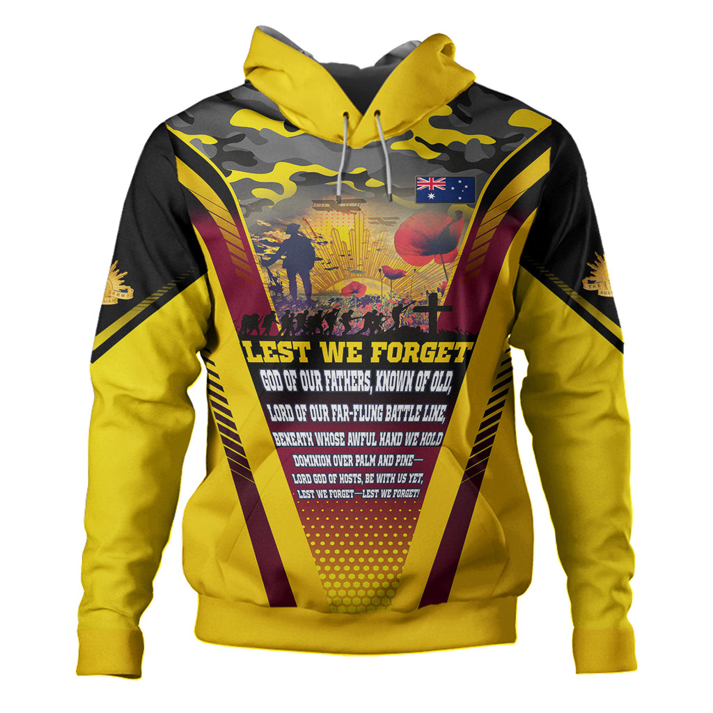 Australia Anzac Camo Hoodie - Custom Anzac Poem Lest We Forget Hoodie - Vibe Hoodie Shop