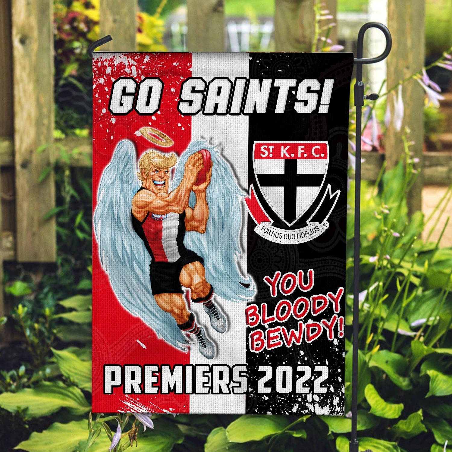 St Kilda Football Flag Premiers 2022 Aboriginal Art Go Saints - Vibe Hoodie Shop