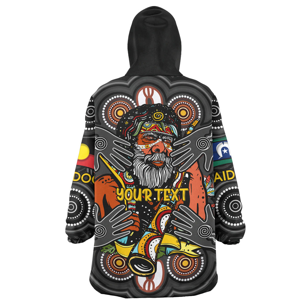 Australia NAIDOC Week Wearable Blanket Hoodie - Custom For Our Elders Aboriginal Inspired Wearable Blanket Hoodie - Vibe Hoodie Shop