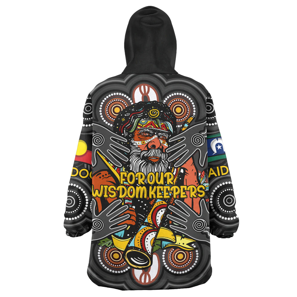 Australia NAIDOC Week Wearable Blanket Hoodie - Custom For Our Elders Aboriginal Inspired Wearable Blanket Hoodie - Vibe Hoodie Shop