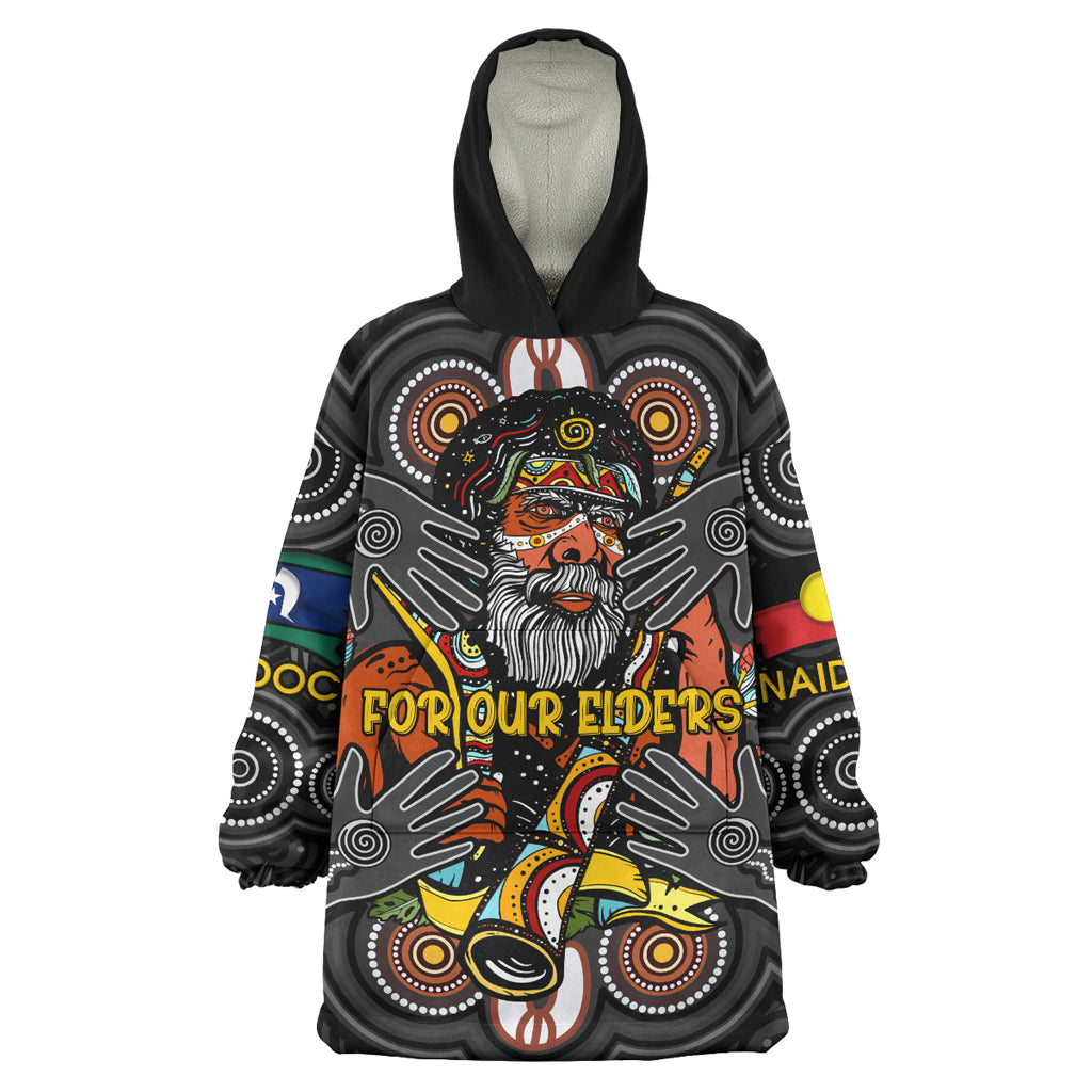 Australia NAIDOC Week Wearable Blanket Hoodie - Custom For Our Elders Aboriginal Inspired Wearable Blanket Hoodie - Vibe Hoodie Shop