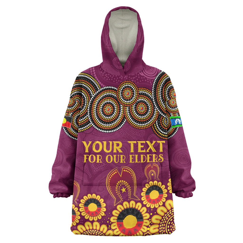 Australia Brisbane City Naidoc Wearable Blanket Hoodie - Custom Brisbane City For Our Elders Wearable Blanket Hoodie - Vibe Hoodie Shop