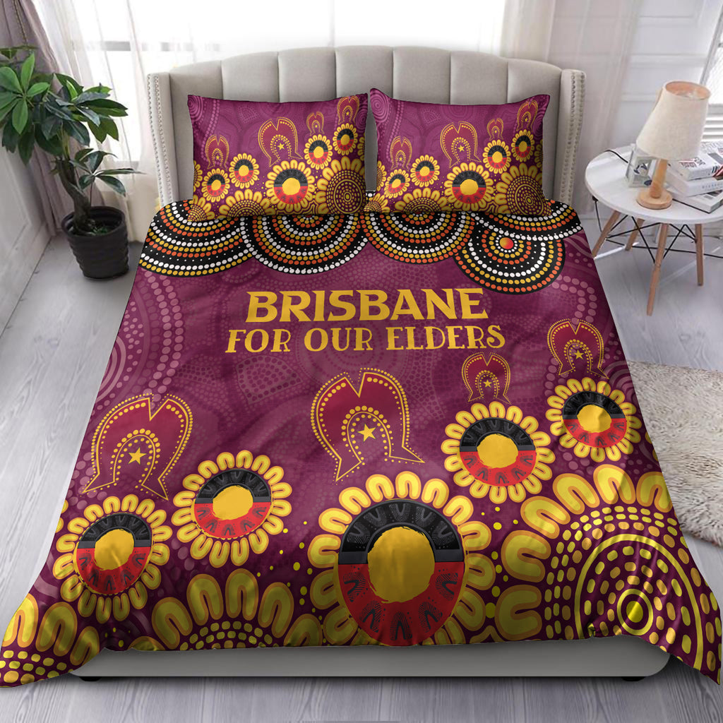 Australia Brisbane City Naidoc Bedding Set - Custom Brisbane City For Our Elders Bedding Set - Vibe Hoodie Shop