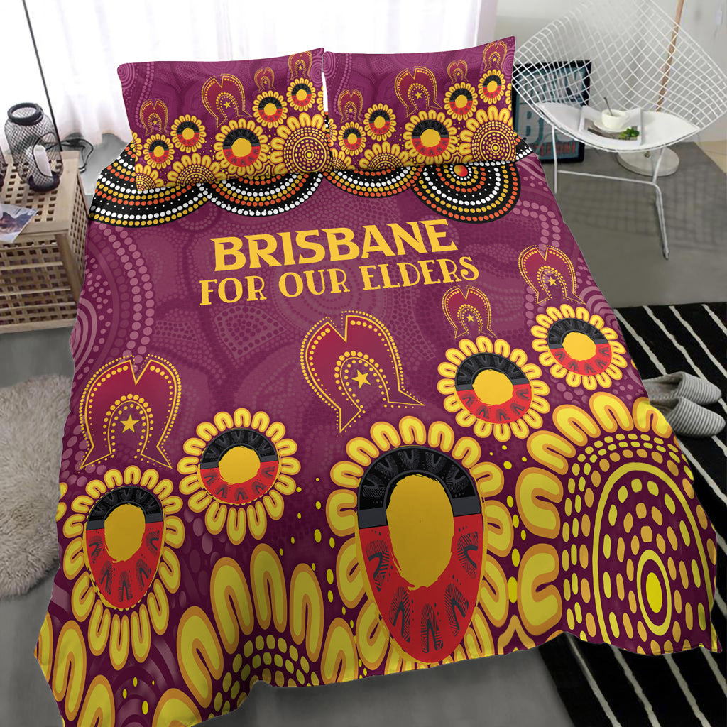 Australia Brisbane City Naidoc Bedding Set - Custom Brisbane City For Our Elders Bedding Set - Vibe Hoodie Shop