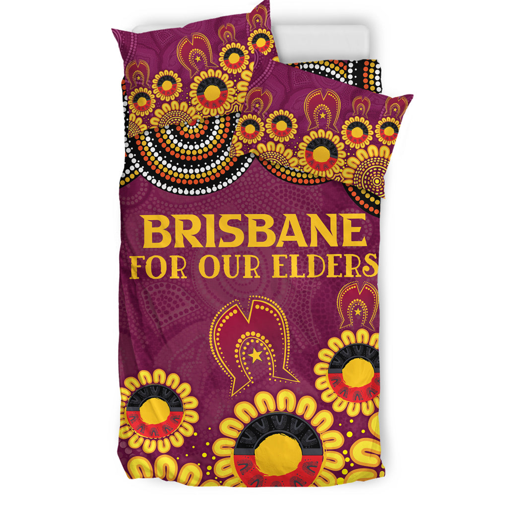 Australia Brisbane City Naidoc Bedding Set - Custom Brisbane City For Our Elders Bedding Set - Vibe Hoodie Shop