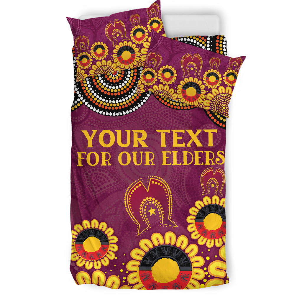 Australia Brisbane City Naidoc Bedding Set - Custom Brisbane City For Our Elders Bedding Set - Vibe Hoodie Shop