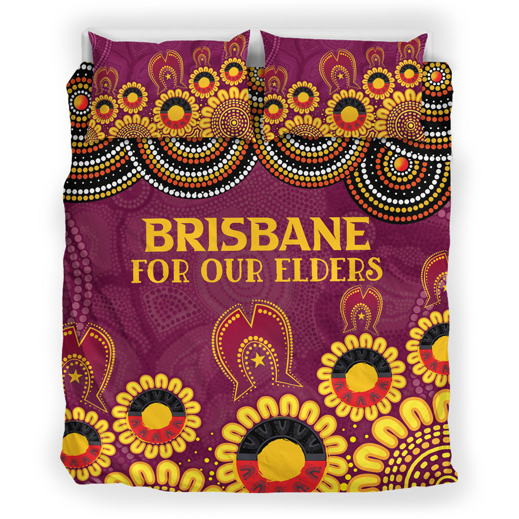 Australia Brisbane City Naidoc Bedding Set - Custom Brisbane City For Our Elders Bedding Set - Vibe Hoodie Shop
