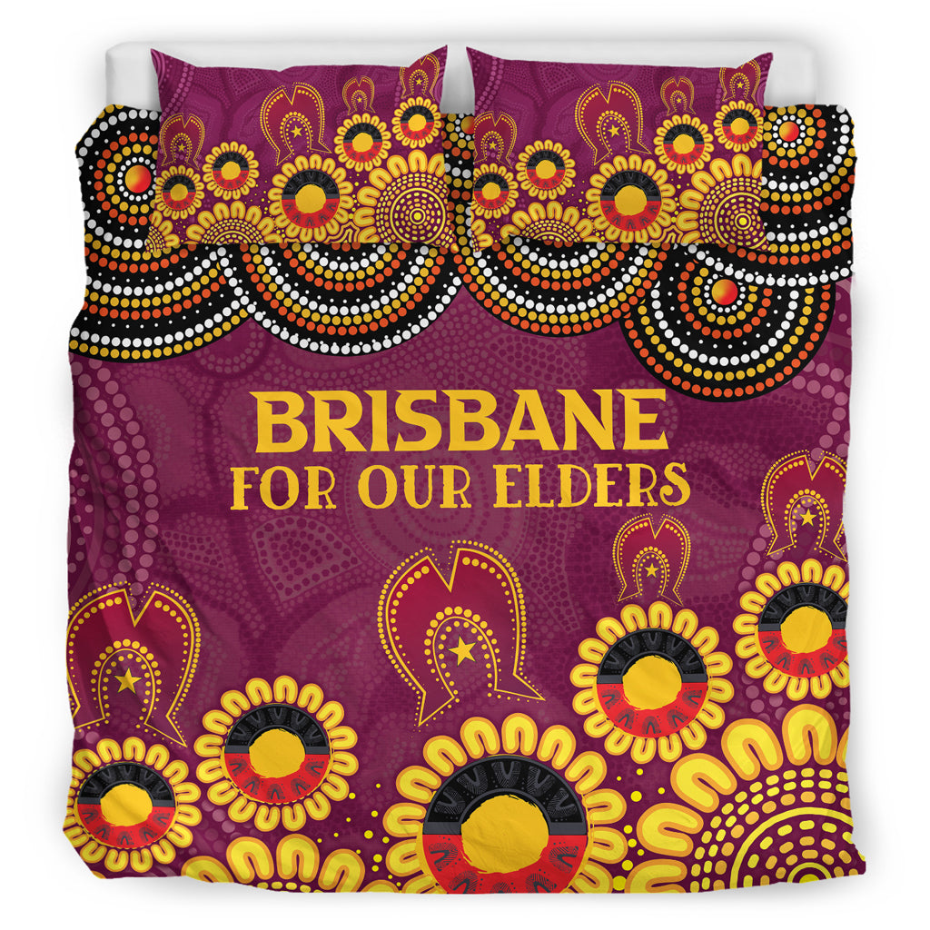 Australia Brisbane City Naidoc Bedding Set - Custom Brisbane City For Our Elders Bedding Set - Vibe Hoodie Shop