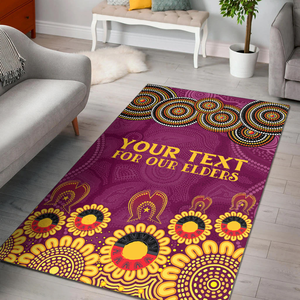 Australia Brisbane City Naidoc Area Rug - Custom Brisbane City For Our Elders Area Rug - Vibe Hoodie Shop