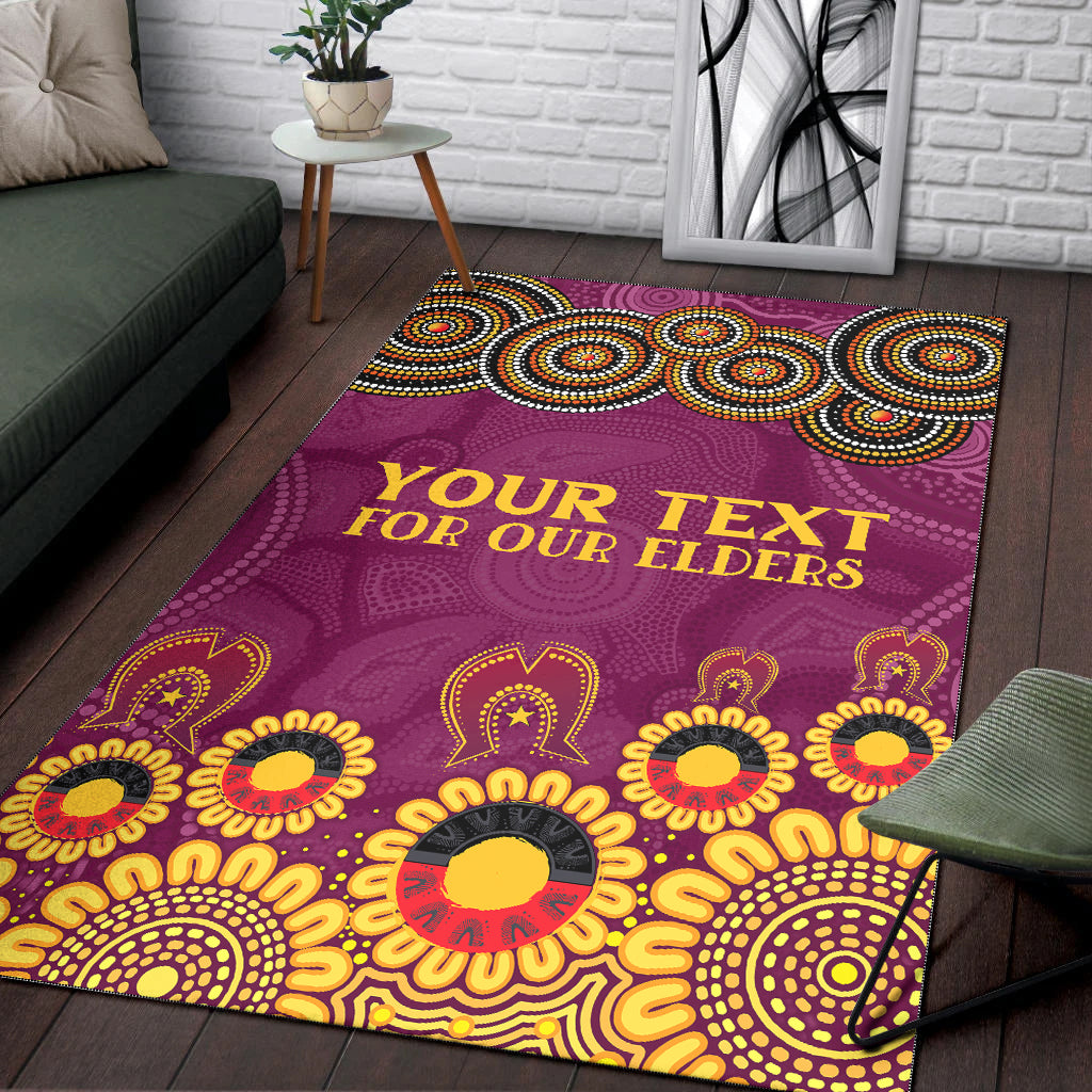 Australia Brisbane City Naidoc Area Rug - Custom Brisbane City For Our Elders Area Rug - Vibe Hoodie Shop